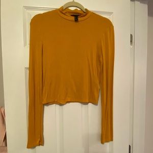 ribbed gold long sleeve top